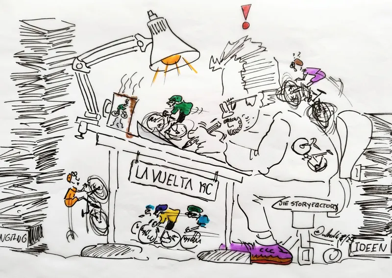 Die Vuelta a España 2026. Die 81. Ausgabe der Spanien-Rundfahrt verspricht viel Spannung und das nicht nur wegen Tadej Pogacar. Sondern auch, weil die diesjährige Vuelta eine der bergigsten Grand Tours der Geschichte sein wird. Ab der 1. Etappe gibt es auch wieder Karikaturen aus der Feder von cartulli. Viel Spaß!