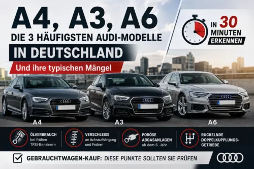 Die 3 häufigsten Audi-Modelle in Deutschland und ihre typischen Mängel