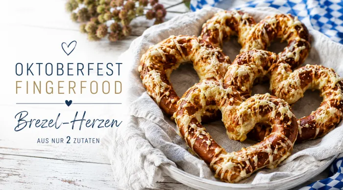 Oktoberfest Fingerfood: Schnelle Brezel-Herzen aus Laugenstangen / Airfryer geeignet