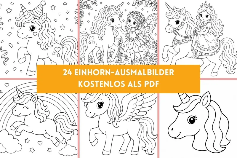 Einhorn Ausmalbilder kostenlos: 24 Vorlagen zum Ausdrucken