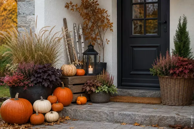 Herbstdeko für draußen: Ideen für Hauseingang, Tür und Terrasse