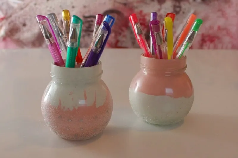 UPCYCLING DIY: GLITZER STIFTEHALTER AUS GLÄSERN BASTELN