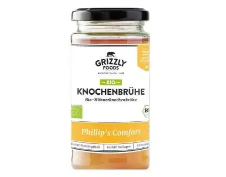 Rückruf: Glasscherben in Bio-Hühnerknochenbrühe von Grizzly Foods