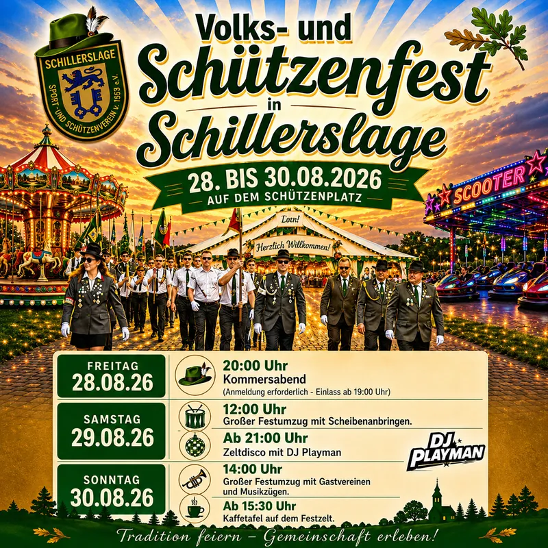 Schillerslage feiert drei Tage lang sein Volks- und Schützenfest