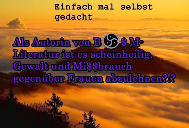 Als Autorin von BDSM-Literatur ist es scheinheilig, Gewalt und Missbrauch gegenüber Frauen abzulehnen?!?