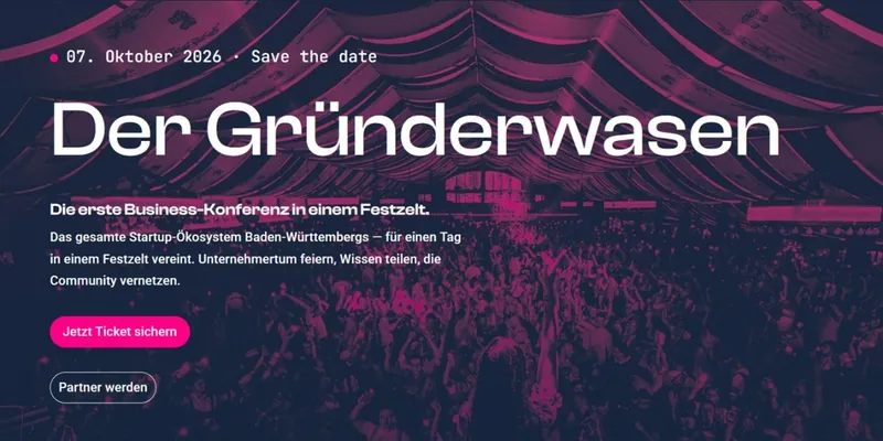 Gründerwasen 2026 am 7.10. – Startup-Business im Festzelt
