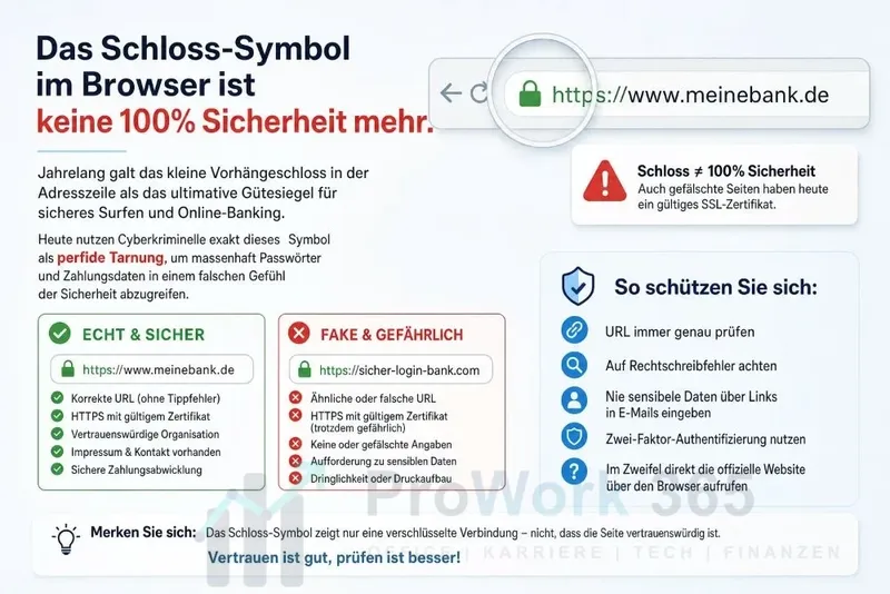Warum das Schloss-Symbol im Browser heute keine Garantie mehr für Sicherheit ist