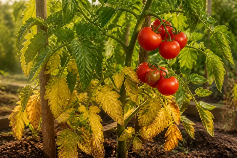 Gelbe Blätter an der Tomate kosten selten die Ernte