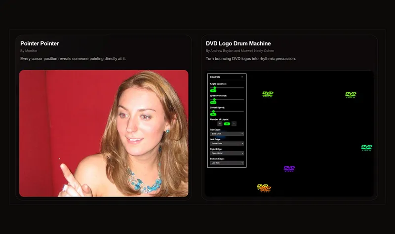 Sammlung skurriler Websites