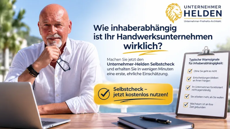 Wie abhängig ist dein Handwerksunternehmen von dir als Inhaber? Neuer Architektur-Selbstcheck liefert erste Antworten!