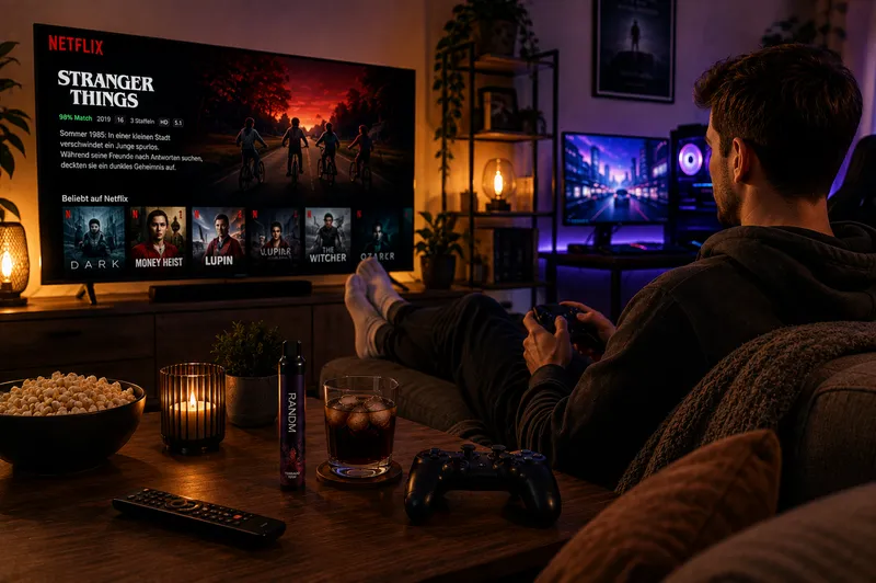 Feierabendgenüsse: Zwischen Streaming, Gaming und neuen Genussmitteln.