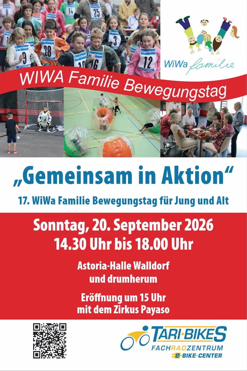 Der 17. WiWa Familie-Bewegungstag findet am 20. September in Walldorf statt