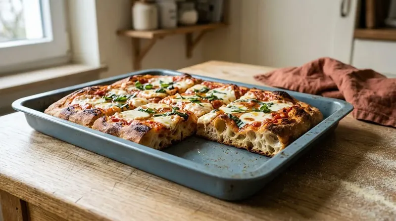 Römische Pizza vom Blech: knusprig, luftig und perfekt für den Backofen