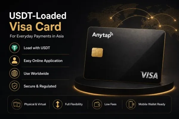 Anytap Launches USDT-Loaded Visa Card, Targeting Asia Starting with South Korea, Japan and Indonesia