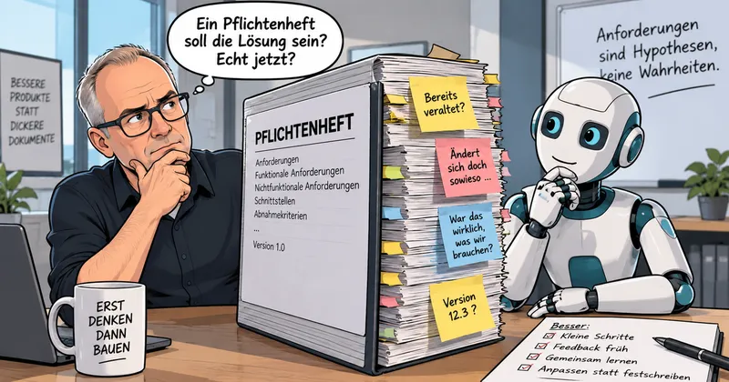 Das Pflichtenheft kommt zurück. Ich halte das für einen Fehler.