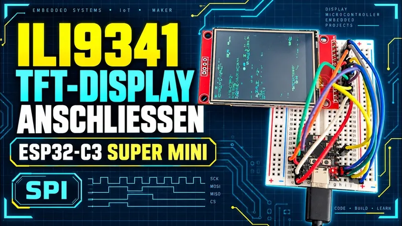 ILI9341-Touchdisplay am ESP32-C3 Super Mini anschließen