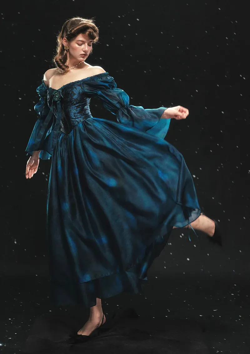 Jewel Tones Revisited: The Regal Power of a Sapphire Corset Dress