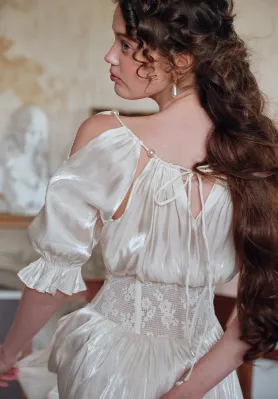 Tactile Radiance: The Unique Charm of a Crinkle Satin Corset Dress