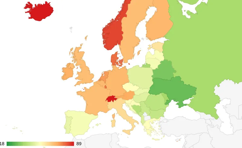 Schweiz erneut teuerstes Land Europas: Das zeigt die Numbeo-Rangliste der Lebenshaltungskosten 2026