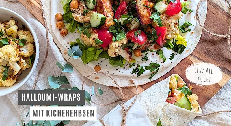 Rezept: Levantinischer Halloumi-Blumenkohl-Wrap mit Kichererbsen