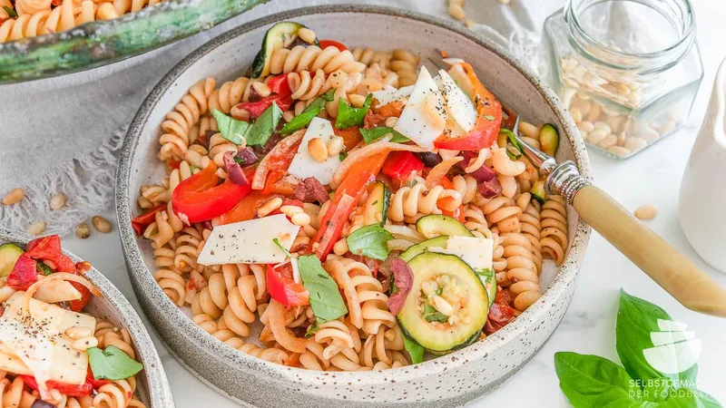 Mediterraner Nudelsalat mit Antipasti