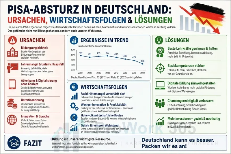 PISA-Absturz in Deutschland: Ursachen, Wirtschaftsfolgen & Lösungen
