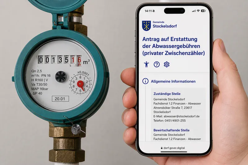 Nebenzähler jetzt online melden: Gemeinde Stockelsdorf startet zwei neue Onlinedienste