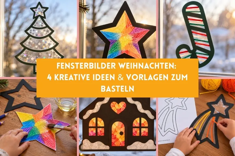 Fensterbilder Weihnachten: 4 kreative Ideen & Vorlagen zum Basteln