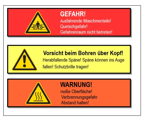 Warnhinweise in Bedienungsanleitung normgerecht gestalten und platzieren