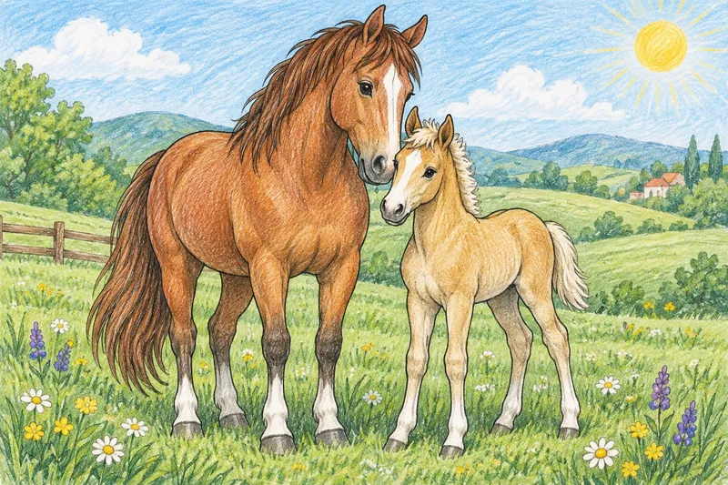 Pferde-Ausmalbilder kostenlos zum Ausdrucken 🐴