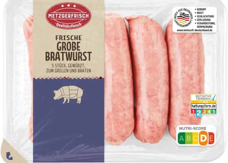 Warenrückruf: „Metzgerfrisch Frische Grobe Bratwurst“