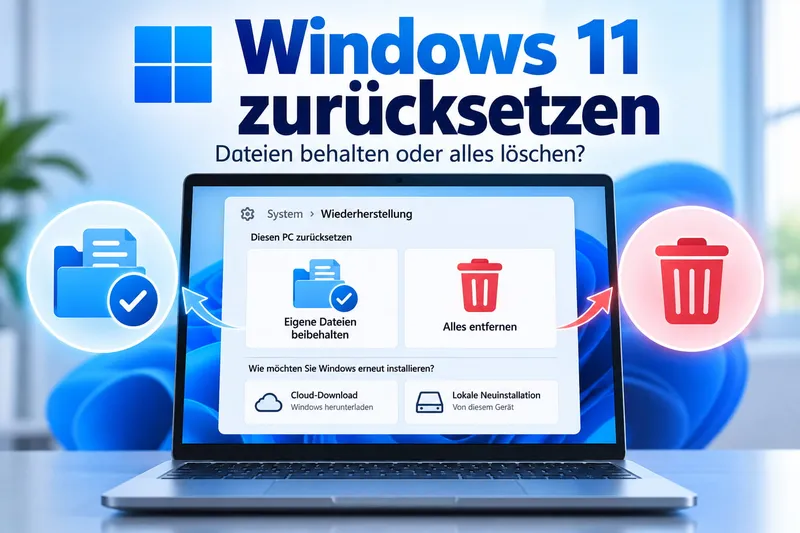 Windows 11 zurücksetzen: Dateien behalten oder alles löschen?