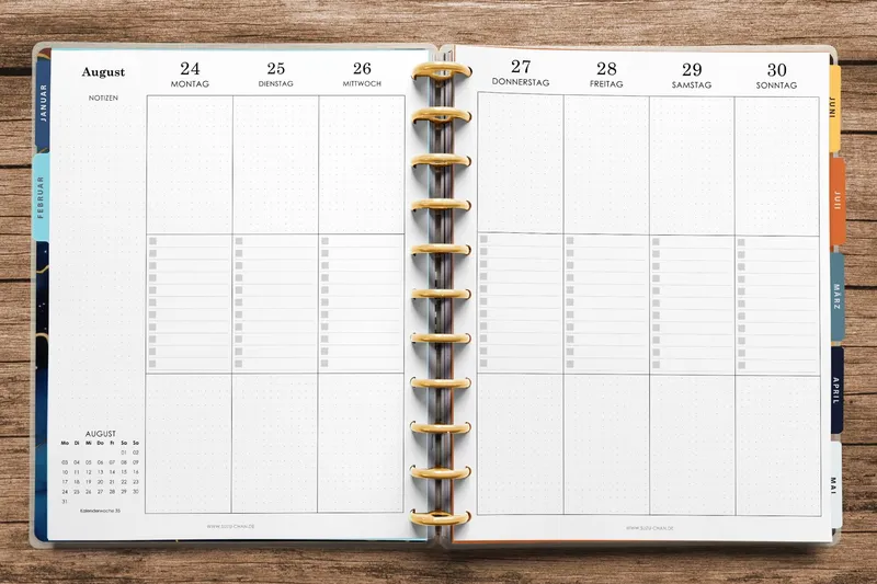 Planner Freebies – Woche auf zwei Seiten – Vertikal mit Punktraster und To Do 2026
