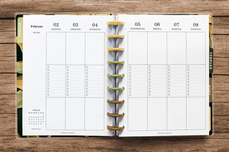 Planner Freebies – Woche auf zwei Seiten – Vertikal mit To Do 2026