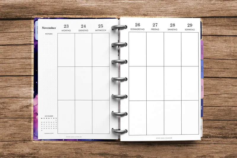 Planner Freebies – Woche auf zwei Seiten – Vertikal 2026