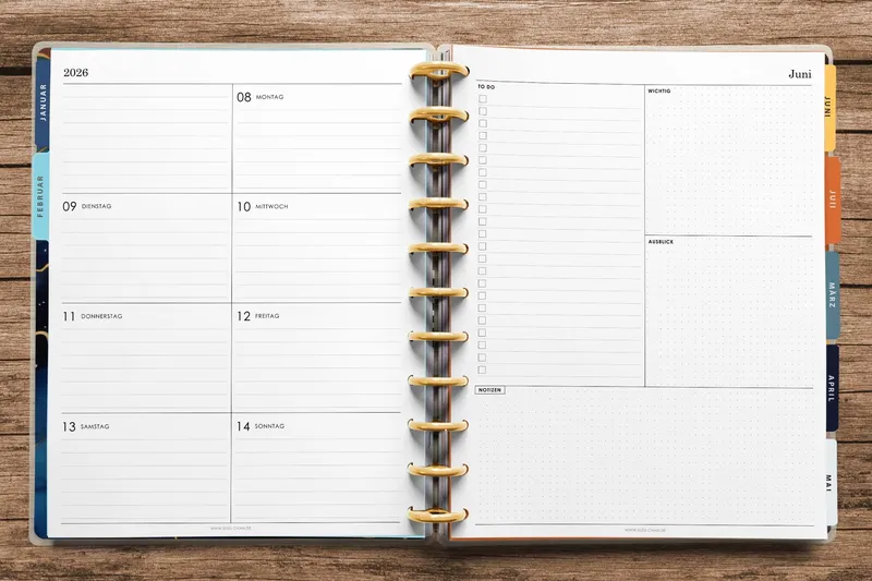 Planner Freebies – Woche auf zwei Seiten – Dashboard gespiegelt 2026