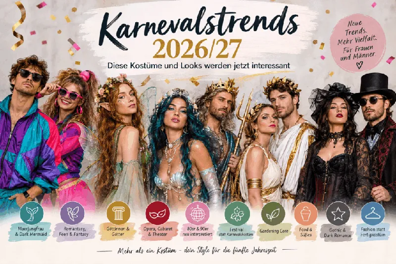 Karnevalstrends 2026/27: Diese Kostüme und Looks werden jetzt interessant