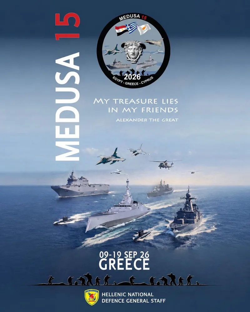 Kampfflugzeuge, Kriegsschiffe und Drohnenschwärme füllen den Himmel über Kreta, während die groß angelegte Militärübung „MEDUSA 15“ in ihre letzten Tage geht