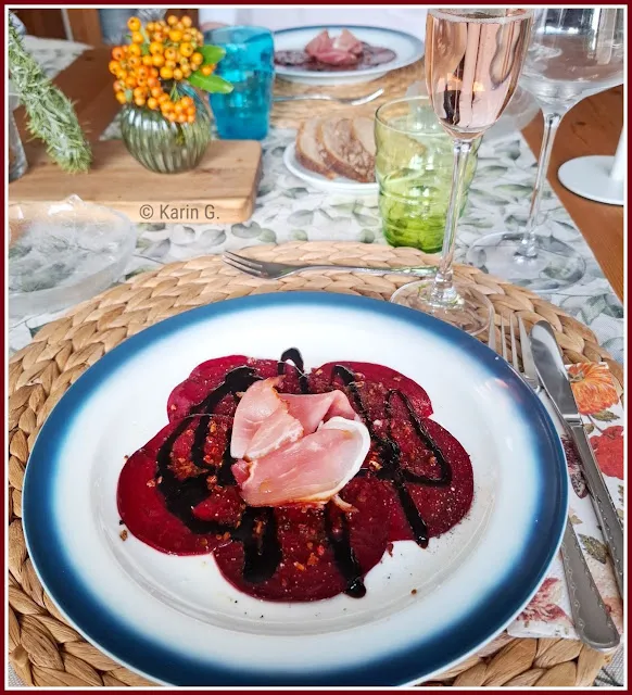 Rote Bete Carpaccio mit Schwarzwälder Schinken