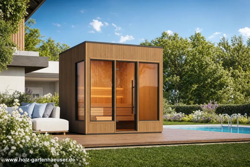 Neues Modell der Gartenhausfabrik erhältlich: Fjordholz Saunahaus Modell Nora Flex Größe M