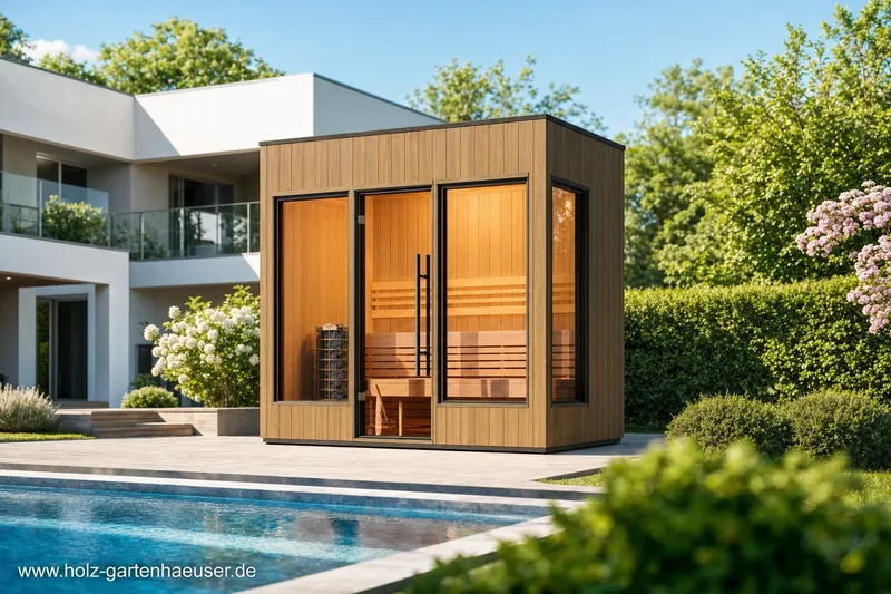 Neues Modell der Gartenhausfabrik erhältlich: Fjordholz Saunahaus Modell Nora Flex Größe S