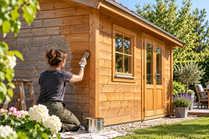 Gartenhaus aus Holz streichen: Zustand, Vorbereitung und Beschichtung richtig einschätzen