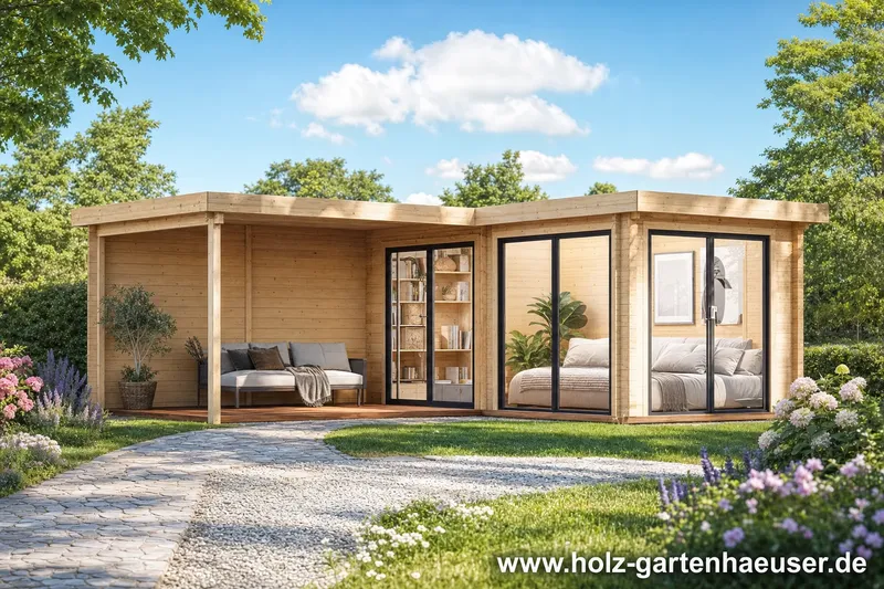 Neues Modell der Gartenhausfabrik erhältlich: Fjordholz Gartenhaus Modell Luisa-44 IsoSlide