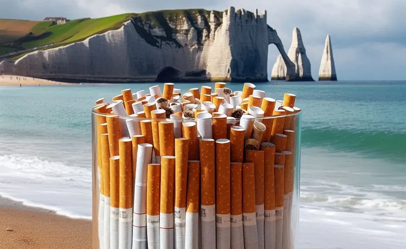 Zigarettenkippen am Strand – Ein düsteres Erlebnis in Étretat