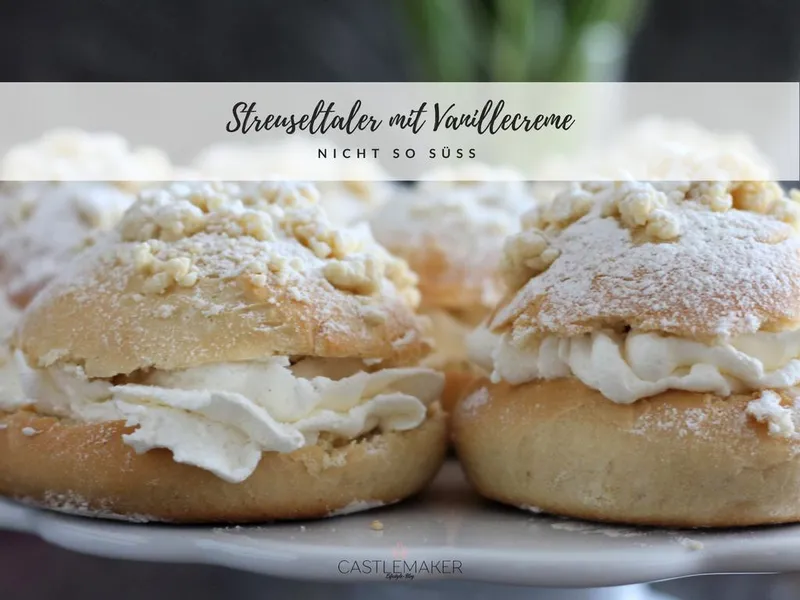 Gefüllte Streuseltaler mit Vanillecreme – gefüllte Ofenberliner