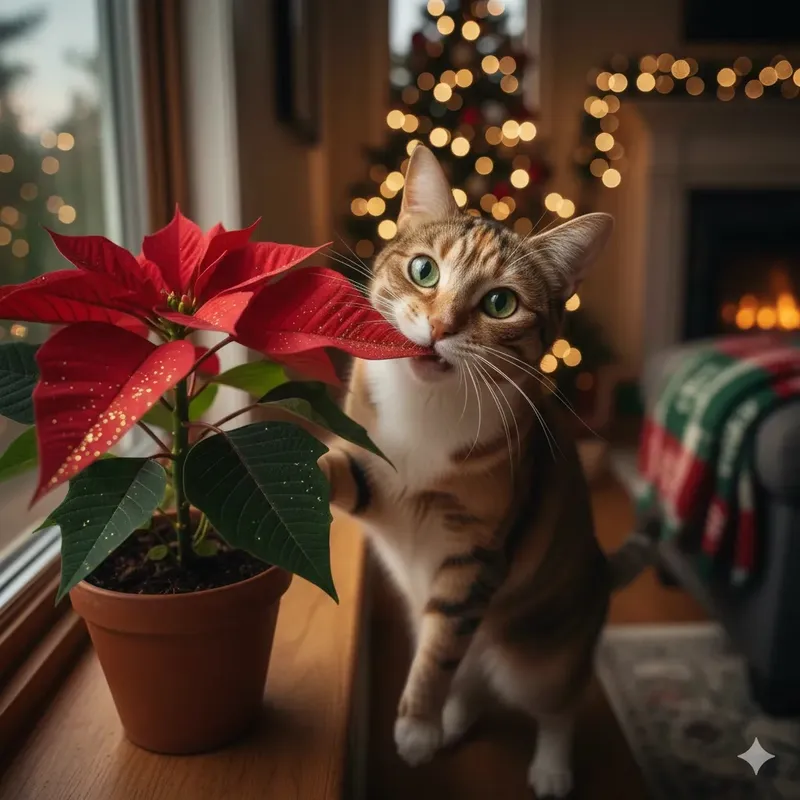 Weihnachtsstern für Katzen giftig ? Symptome & Erste Hilfe