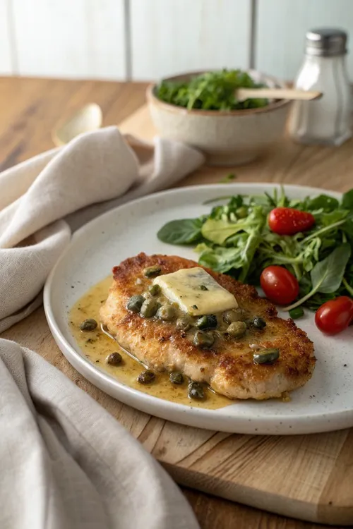 Schweineschnitzel mit Kapern und Sardellenbutter – würzig, saftig & voller Aroma