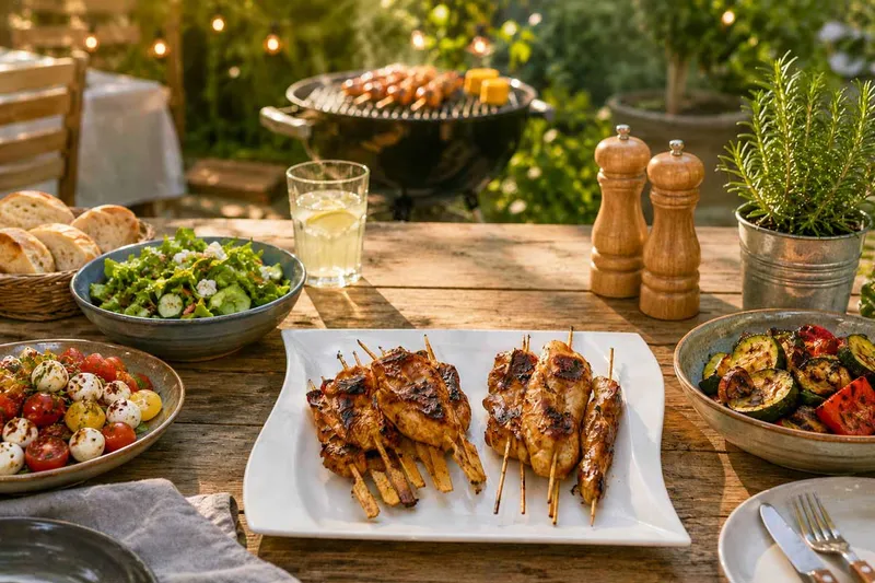 Marinierte Hähnchenspieße vom Grill