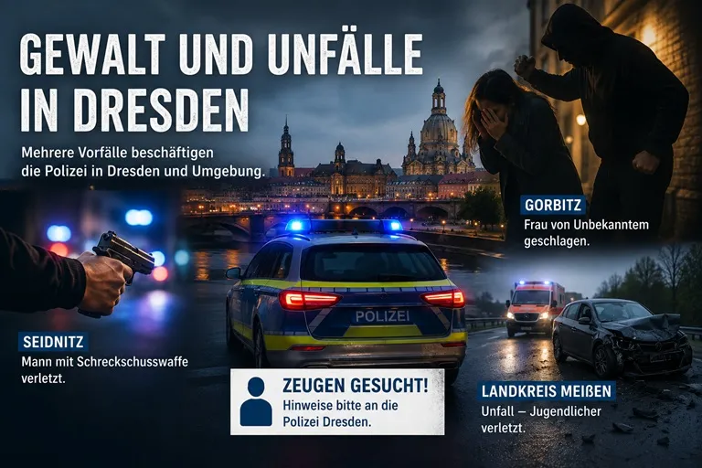 Gewalt und Unfälle in Dresden