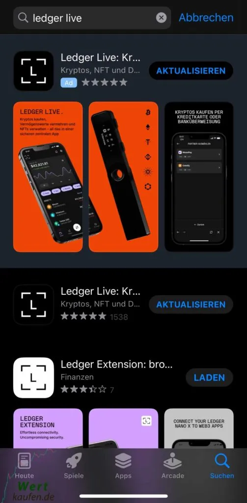 Bitcoin sicher am Handy mit dem Ledger kaufen